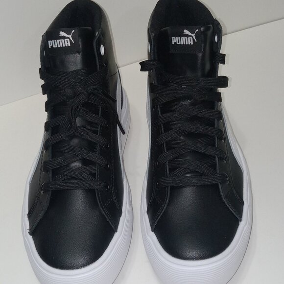 Puma Black White Platform High Top Sneaker Women's Athletic Shoe size 9 - Picture 2 of 9
